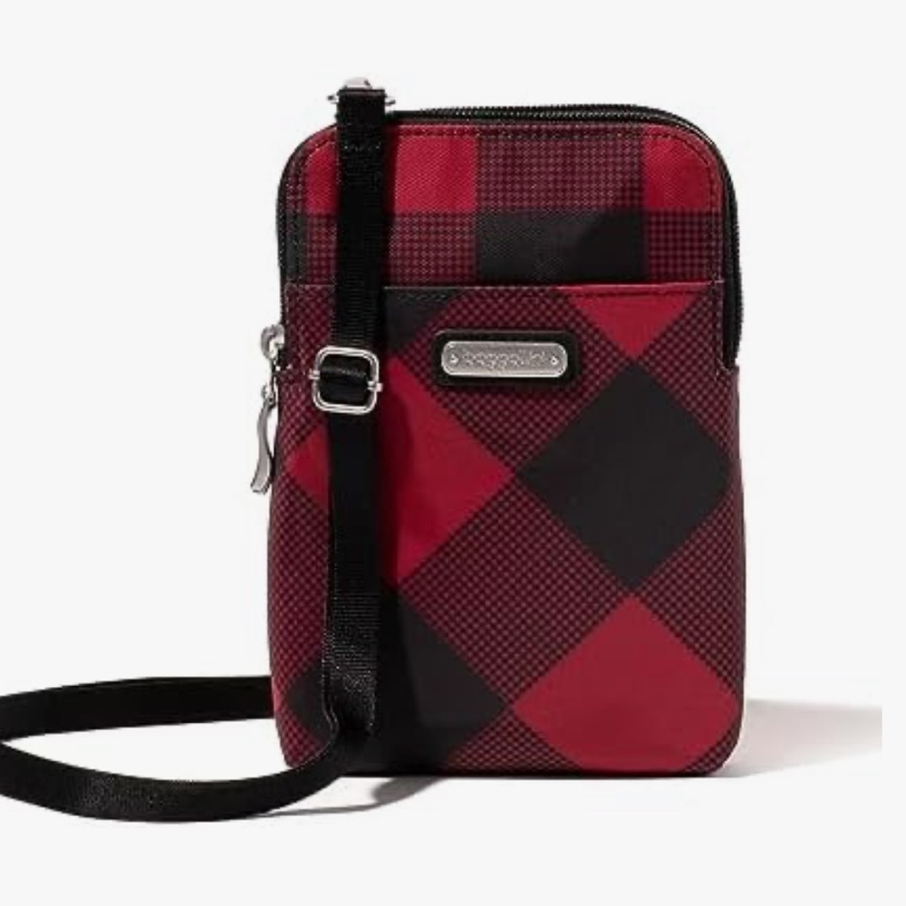 Baggallini Take Two Rfid Bryant Crossbody Red Buffalo Plaid